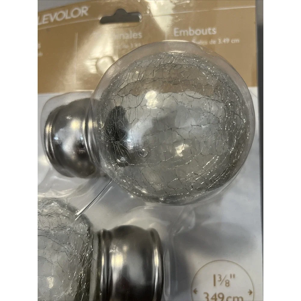 NEW‎ LEVOLOR Crackled Glass Finials for 1-3/8